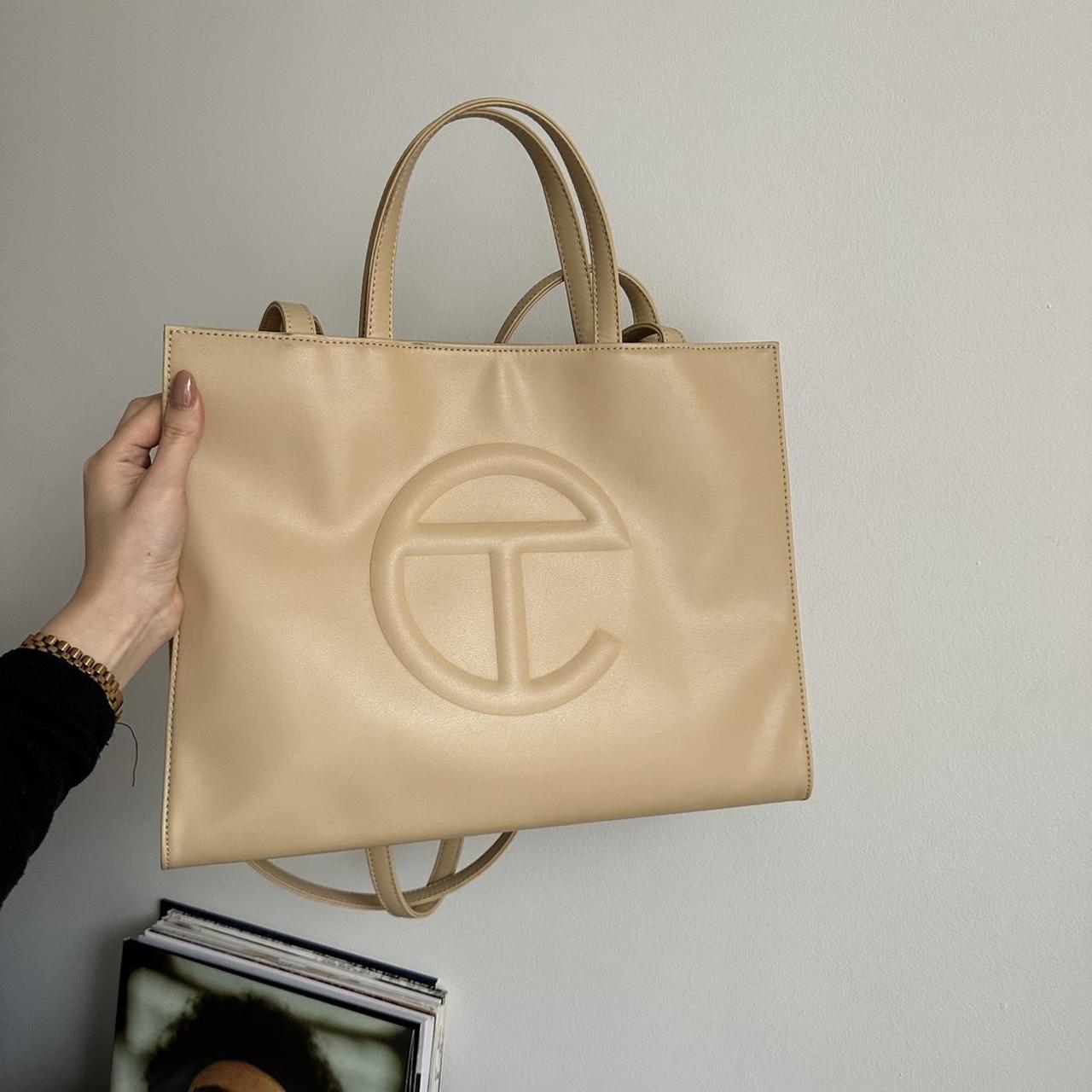 Cream telfar bag medium hot sale