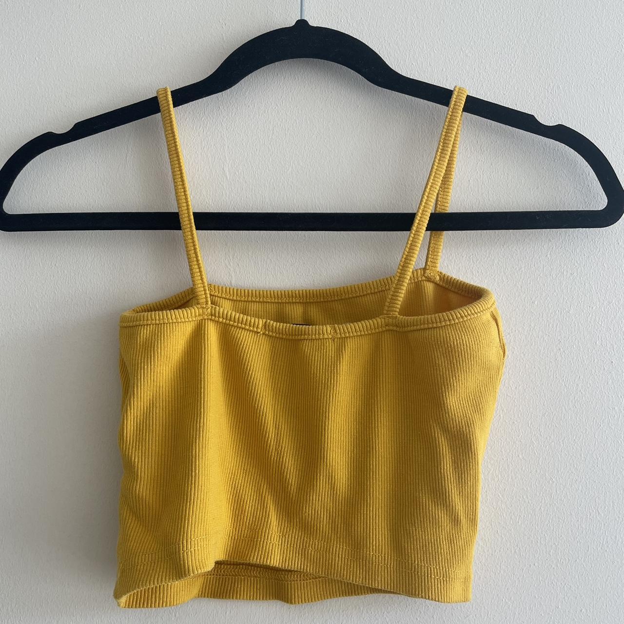 Yellow crop top Strappy cami Size 8 Missguided Depop