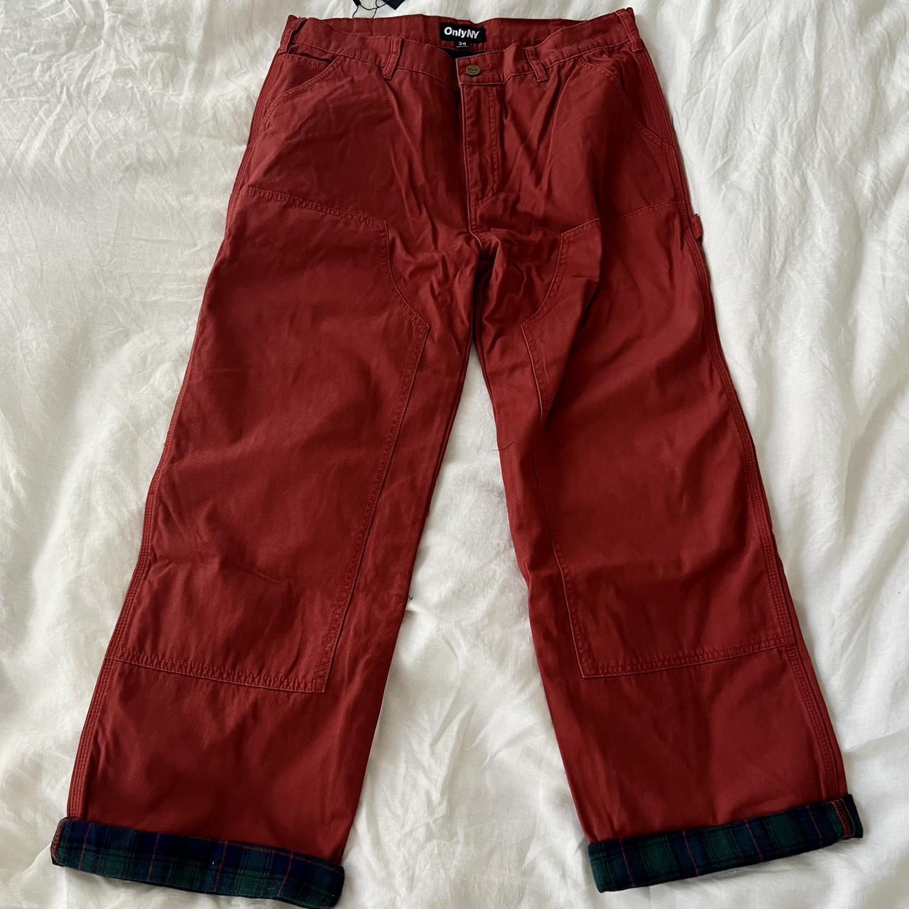 OnlyNY Flannel Lined Canvas Work Pant Color:... - Depop