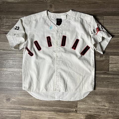 Vintage Nike Air Jordan Baseball Kids Jersey in - Depop