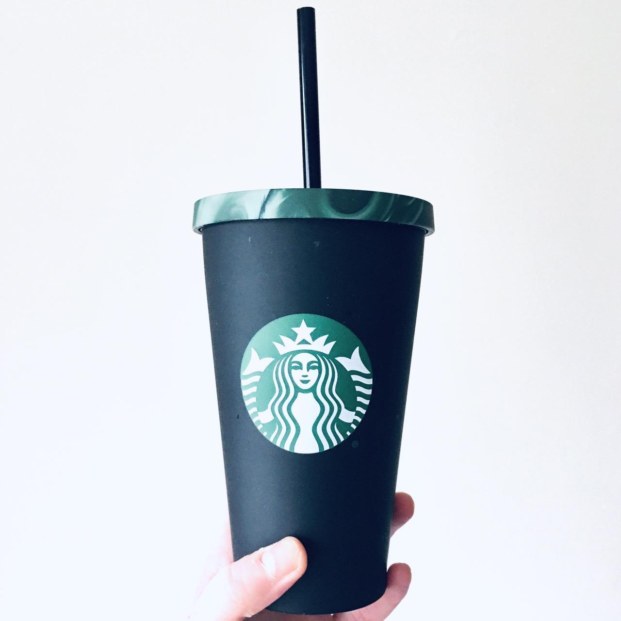 Starbucks Matte Black Cup with Straw Brand New 2... - Depop