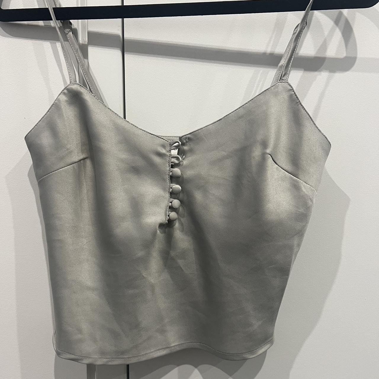 Glassons Silver Top Very Flattering And Comfortable Depop