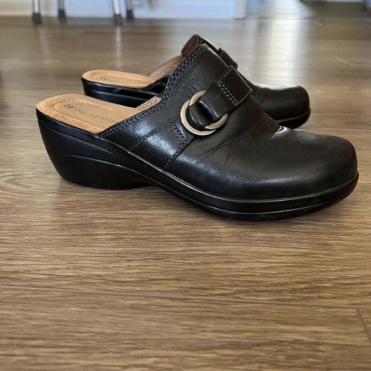 Naturalizer black clogs #clogs #black #slipons... - Depop