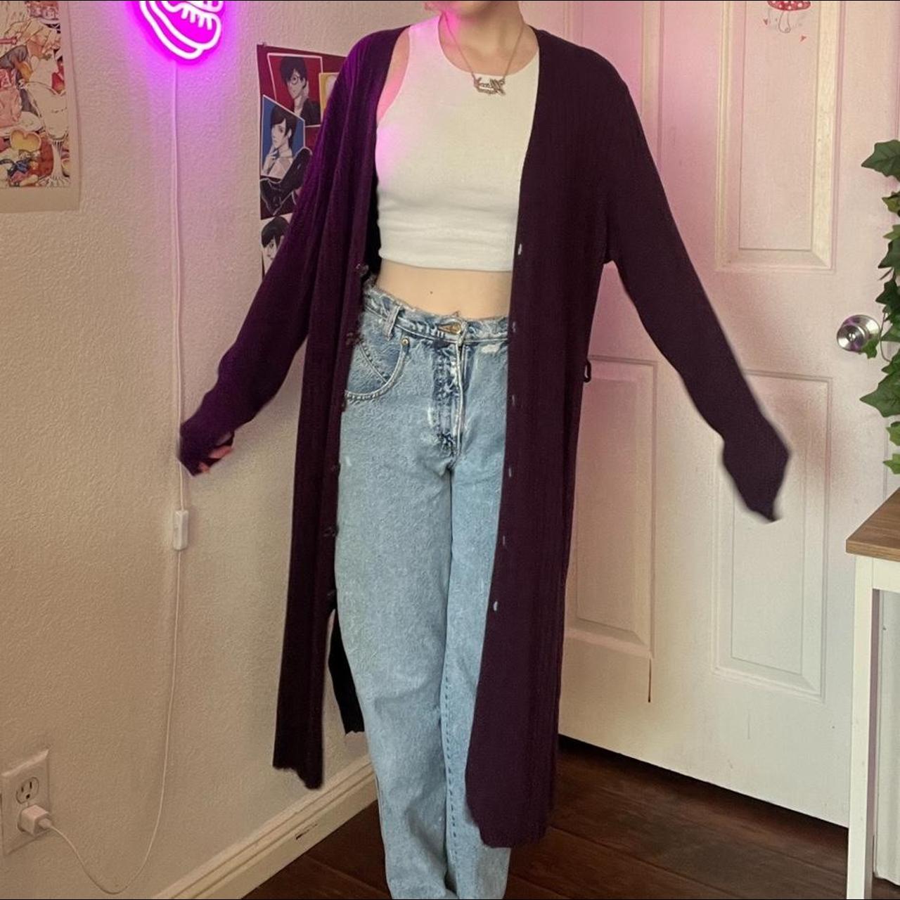 💜DARK PURPLE LONG CARDIGAN 💜 BUY 2 GET 3RD ITEM 50%... - Depop