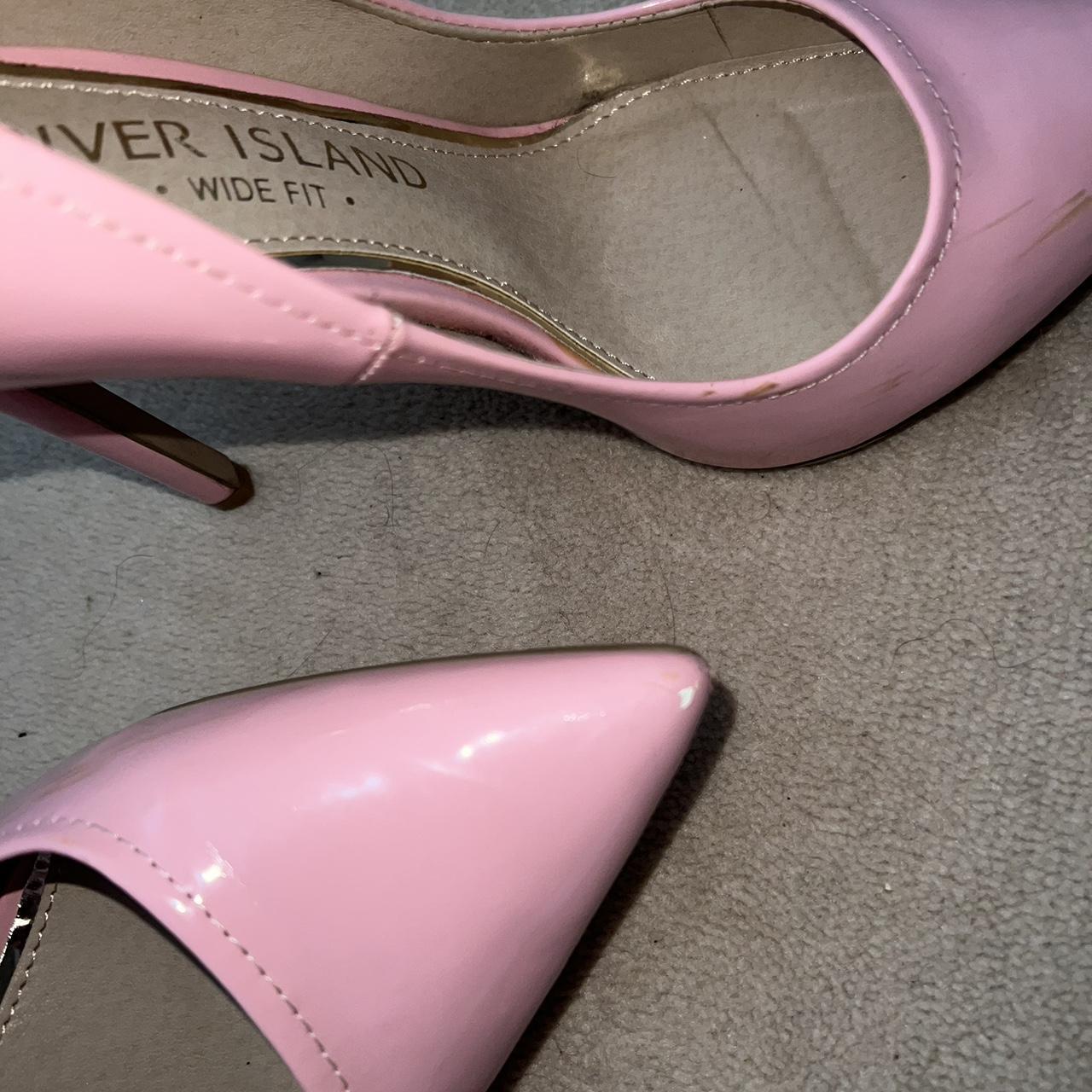Pink court heels River island Slight crease in the... Depop