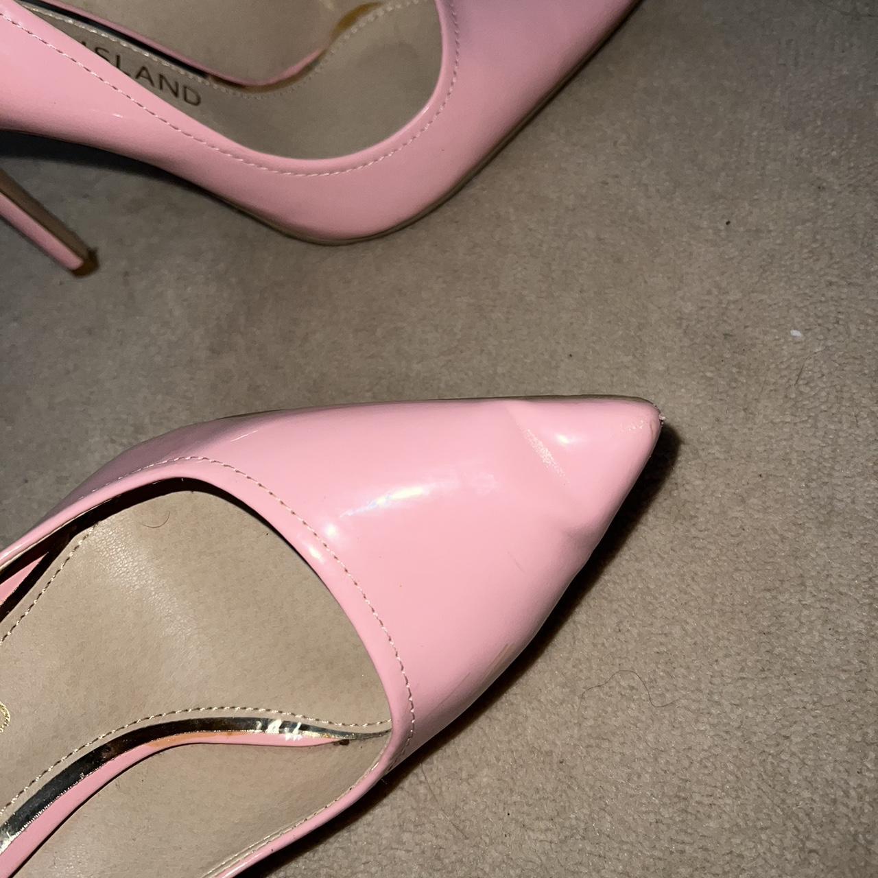 Pink court heels River island Slight crease in the... Depop