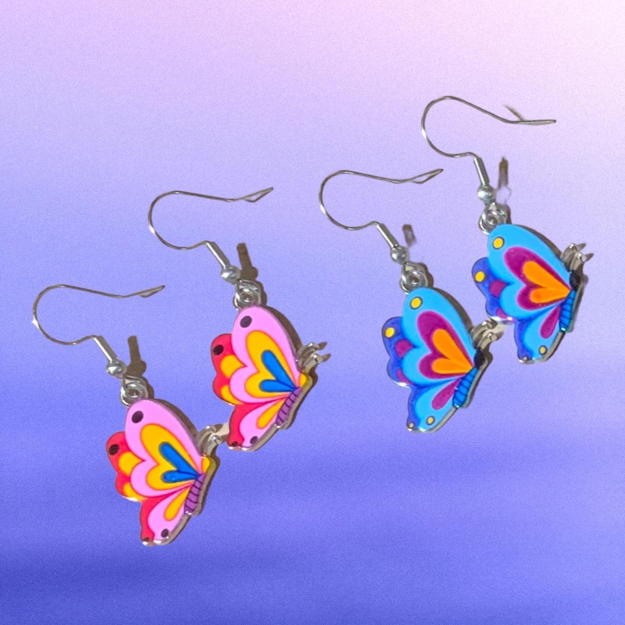 Price is firm. Silver alloy and enamel butterfly... Depop