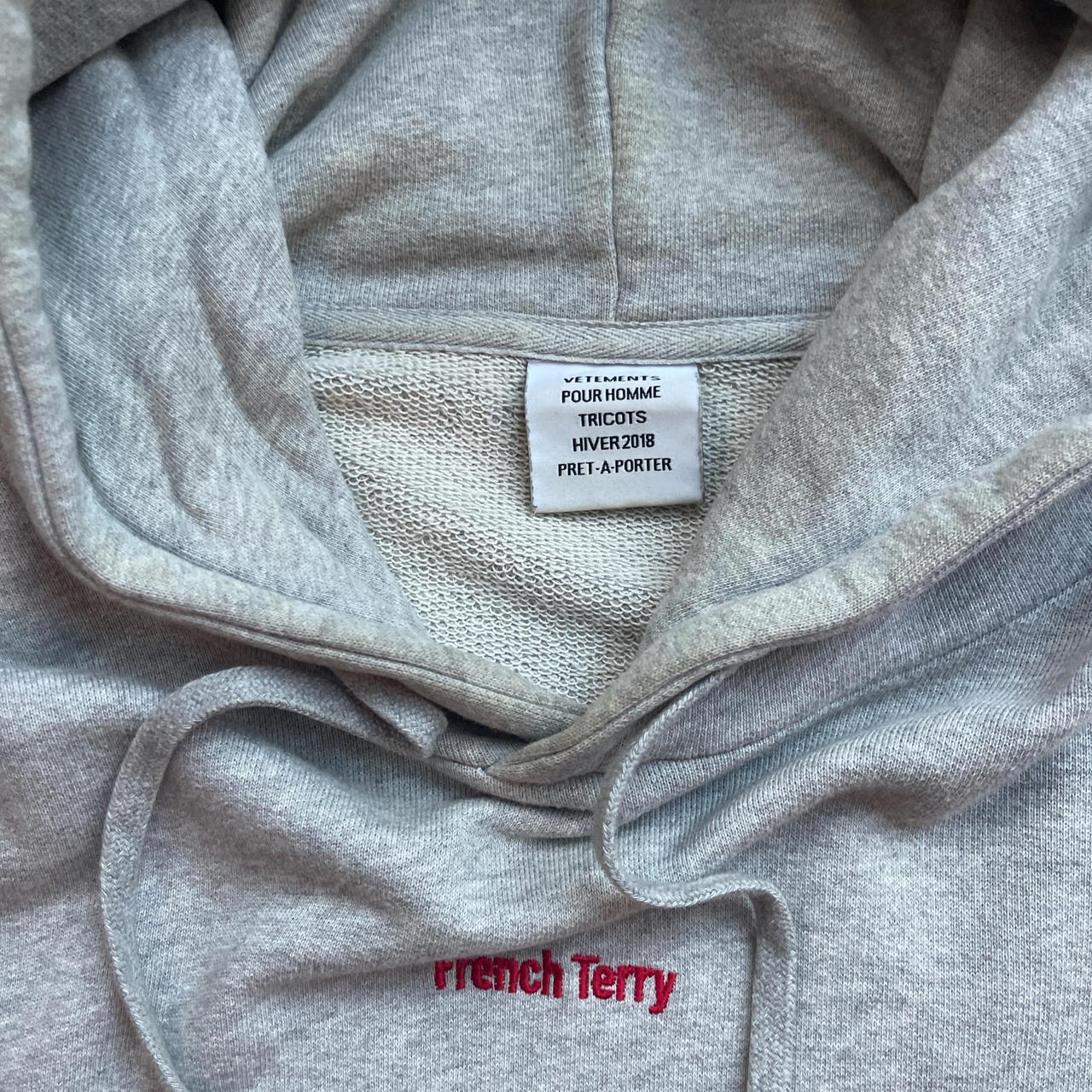 Vetements French terry hoodie Size S but fits an | Depop