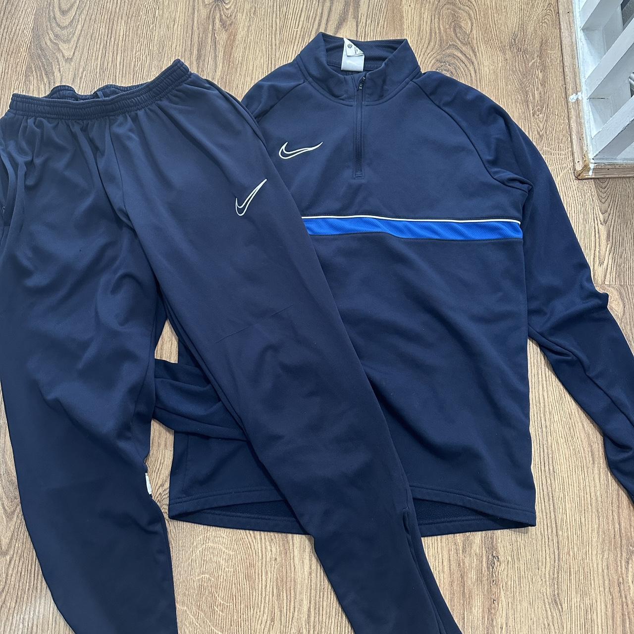 Nike dri-fit tracksuit Navy blue In good... - Depop