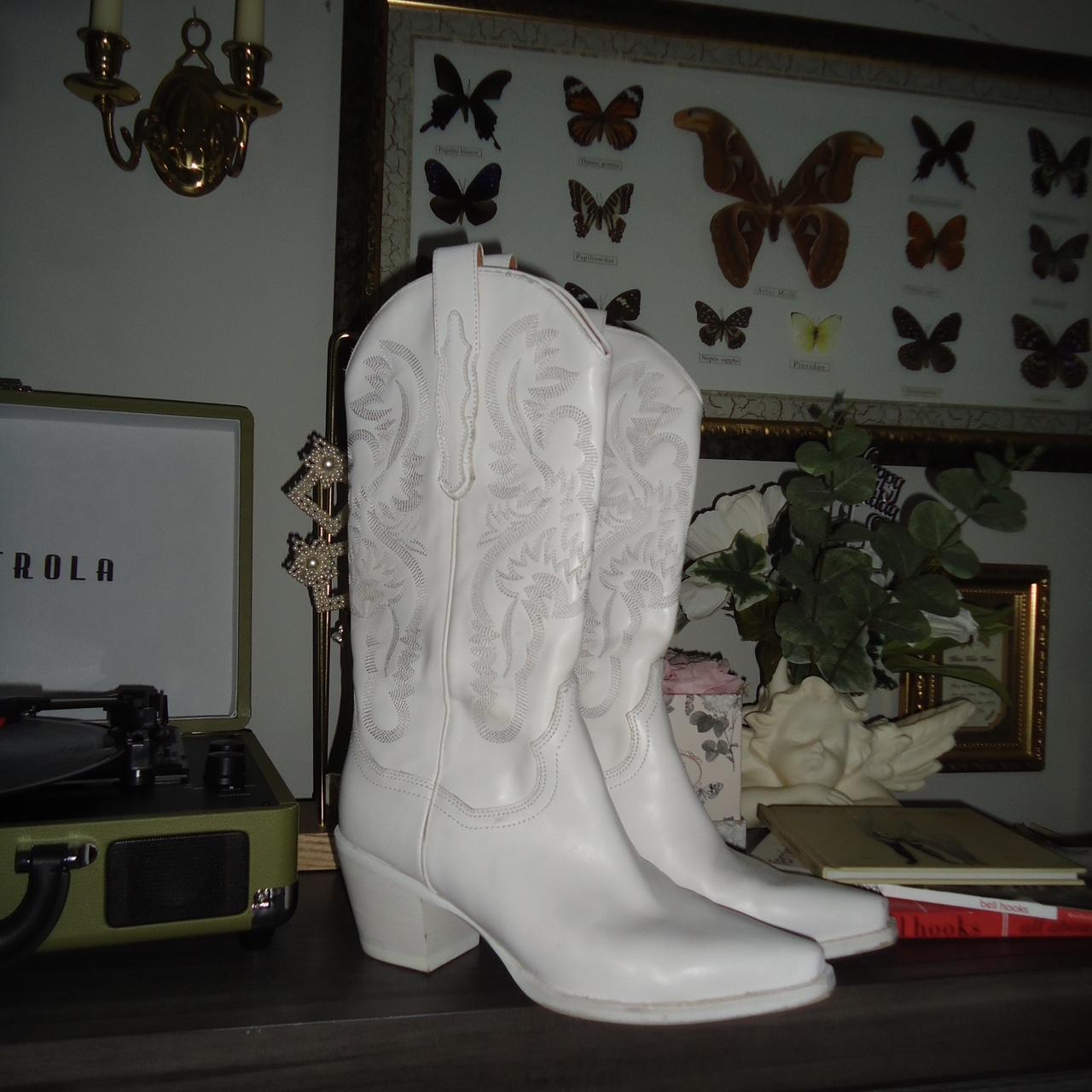 Jeffrey Campbell Western Dagget White Cowboy Boots. Depop