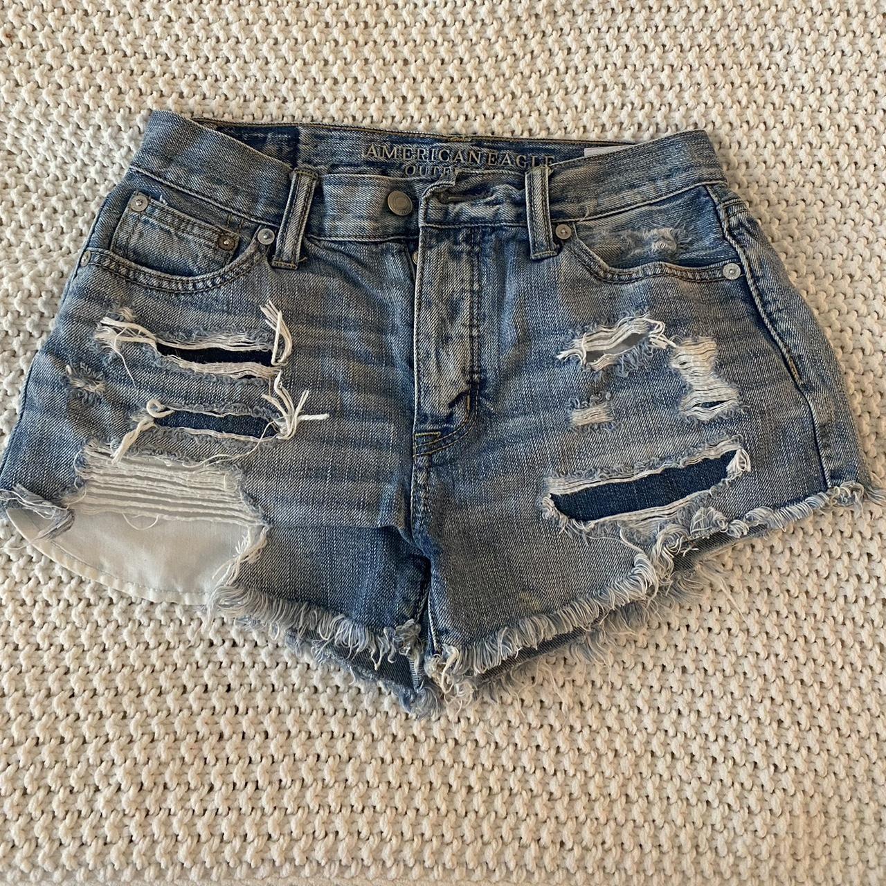 American Eagle Women's Blue Shorts Depop