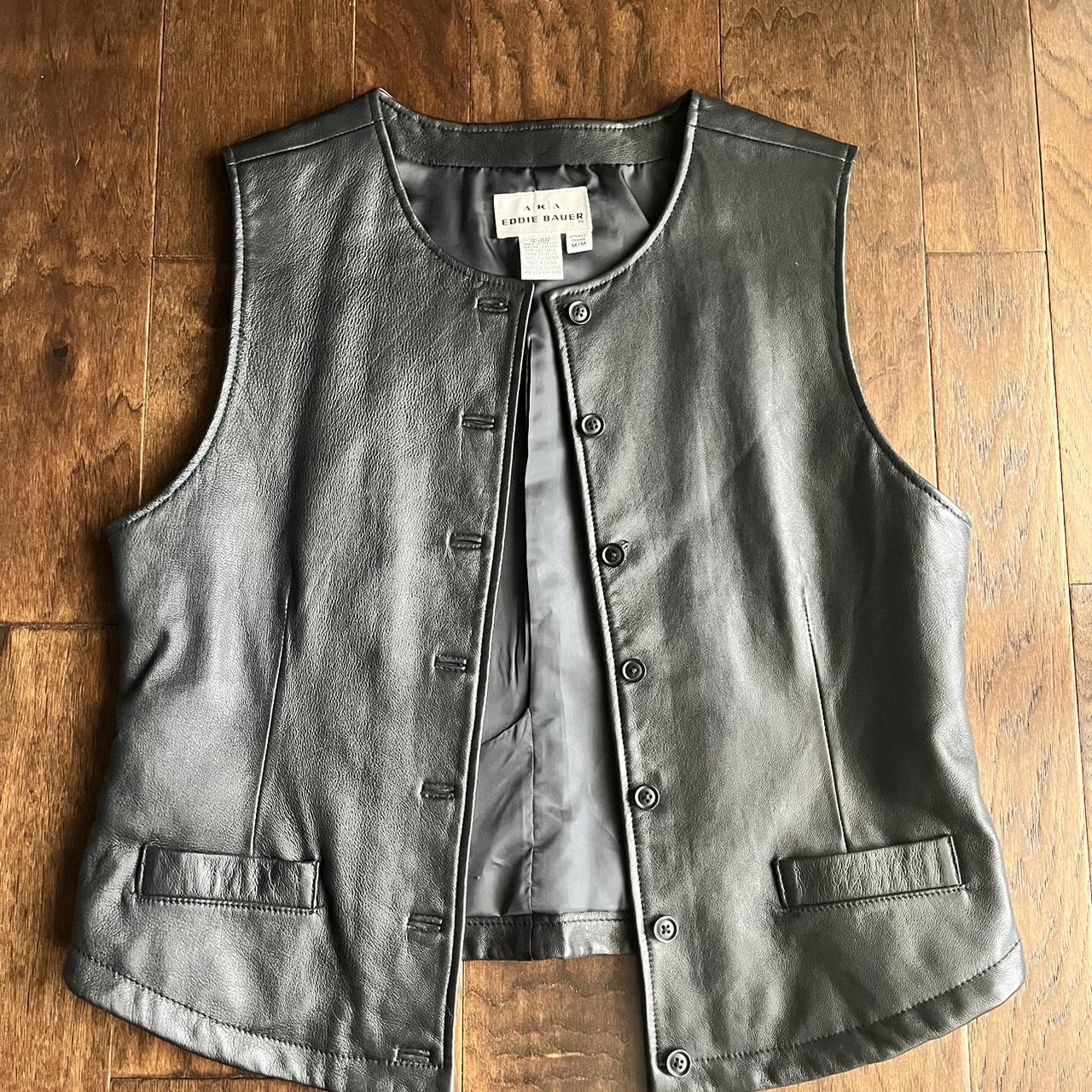 Vintage Biker Streetwear Leather Vest Patches This - Depop