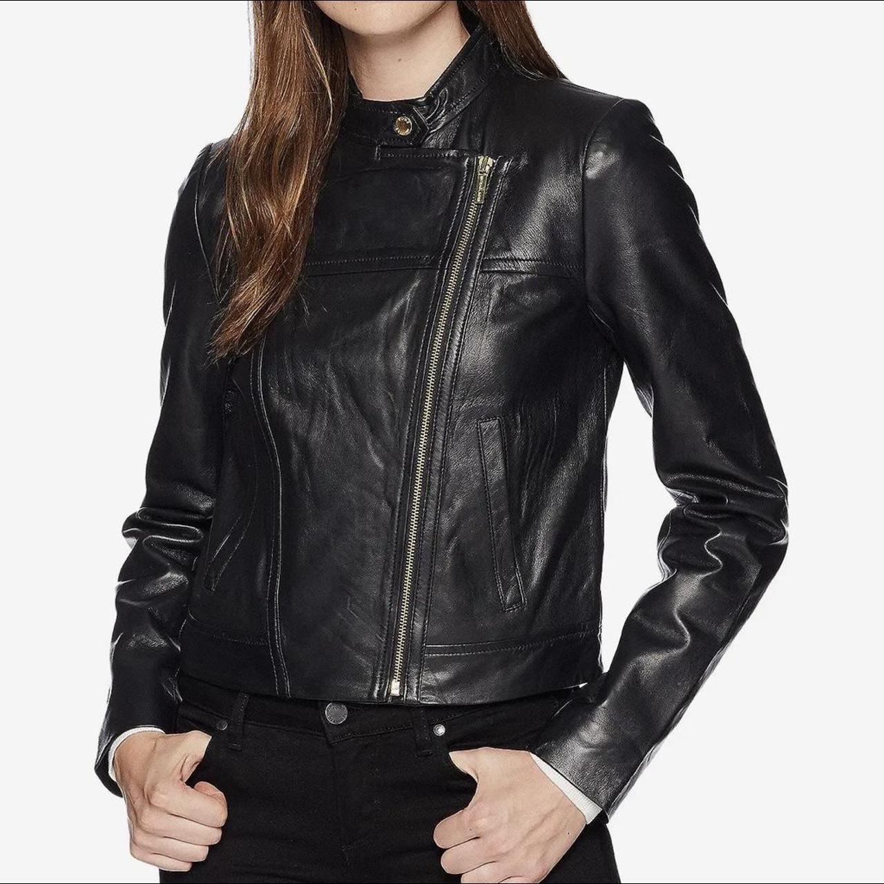 Michael kors leather hot sale jacket sale