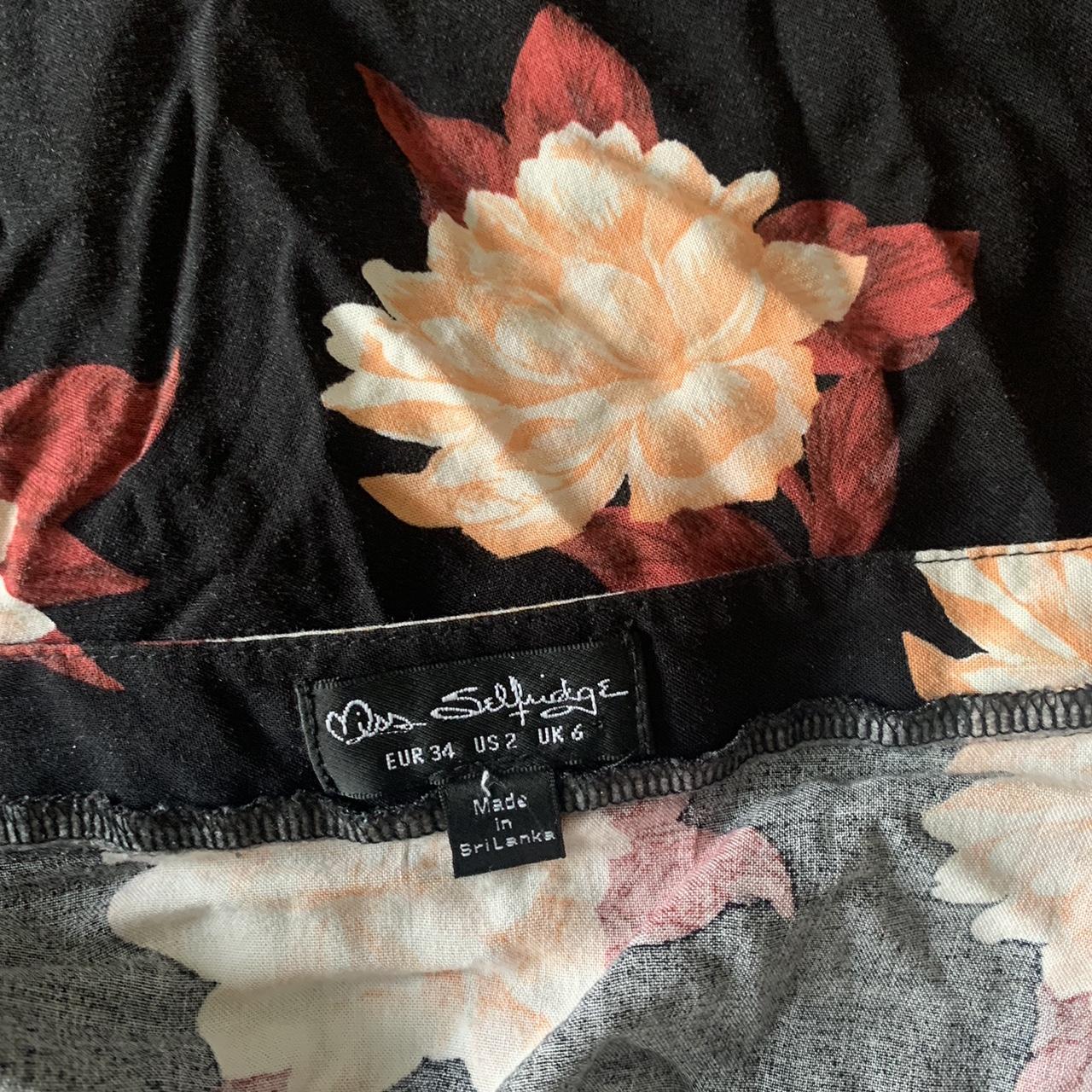Miss Selfridge floral midi skirt Black wrap Depop