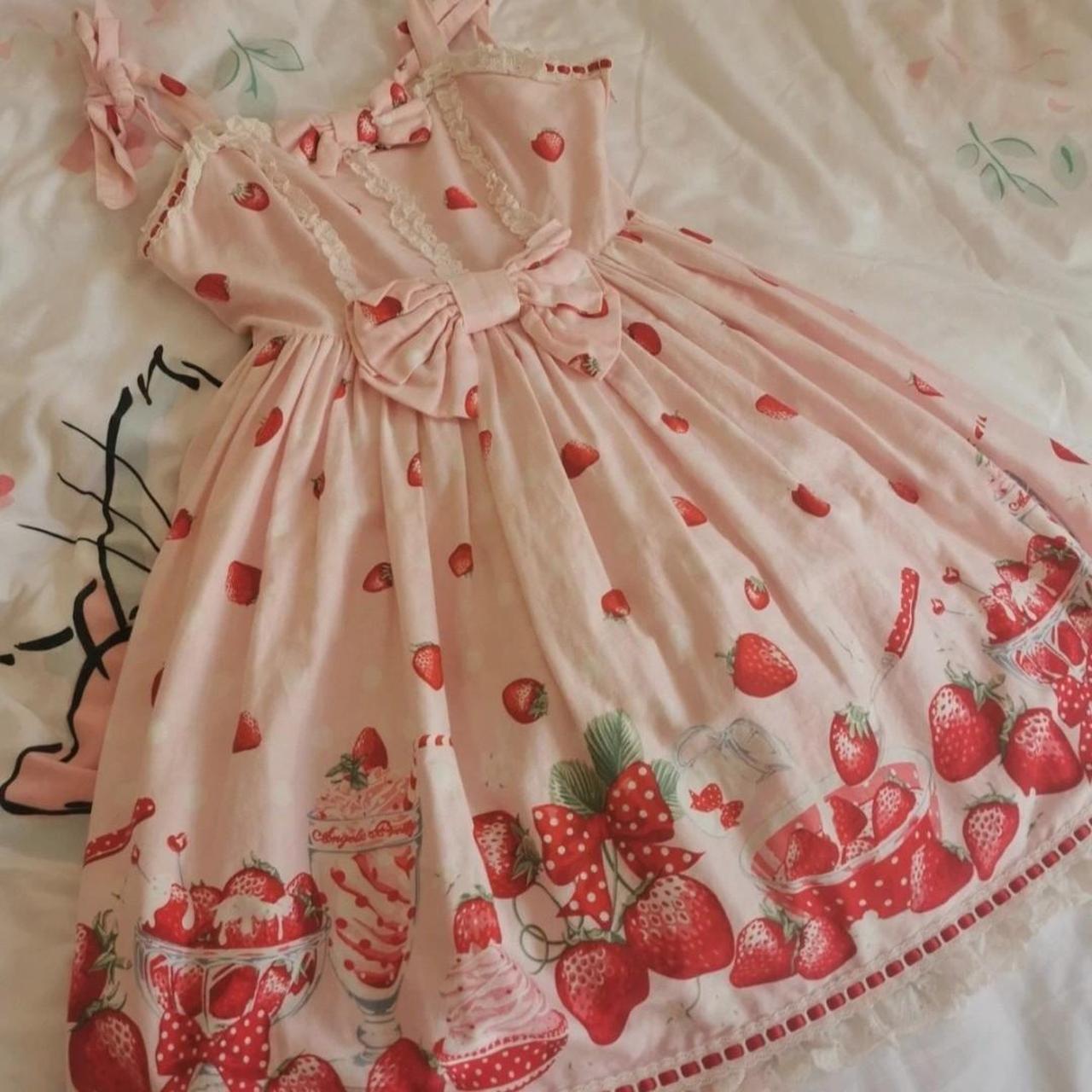 Angelic Pretty Milky Berry jsk Has some minor | Depop