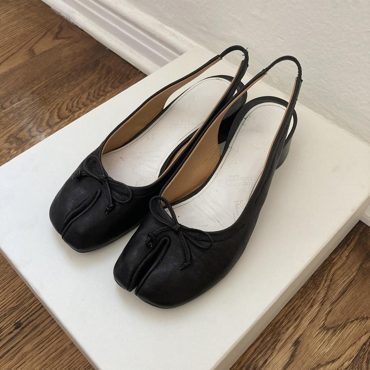 Maison Margiela Black Tabi Slingbacks excellent... - Depop