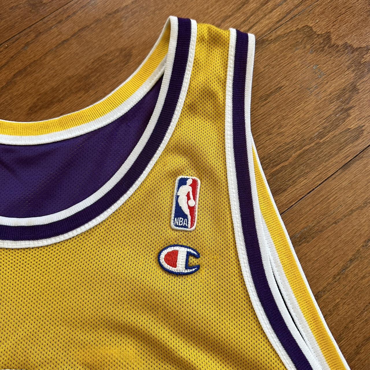 Vintage CHAMPION NBA Los Angeles Lakers Basketball Jersey Yellow