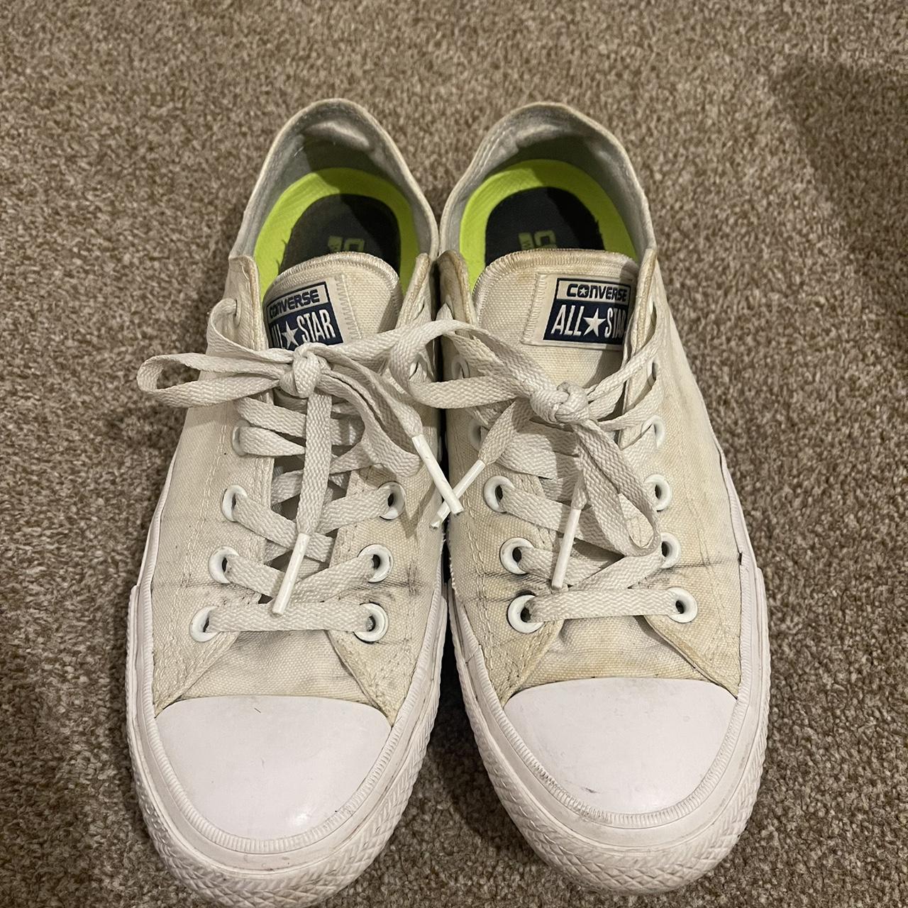 White converse low top - UK 7.5 (men’s) or UK 9.5... - Depop