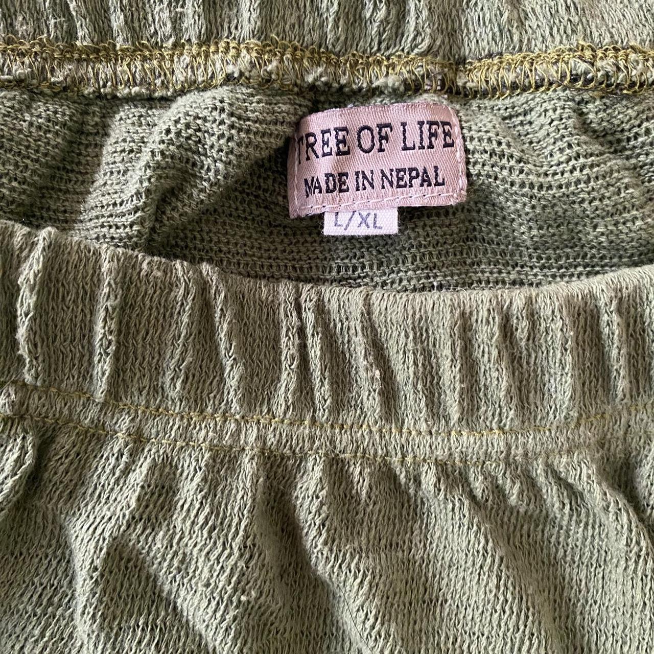 tree of life green knitted maxi skirt made in... Depop