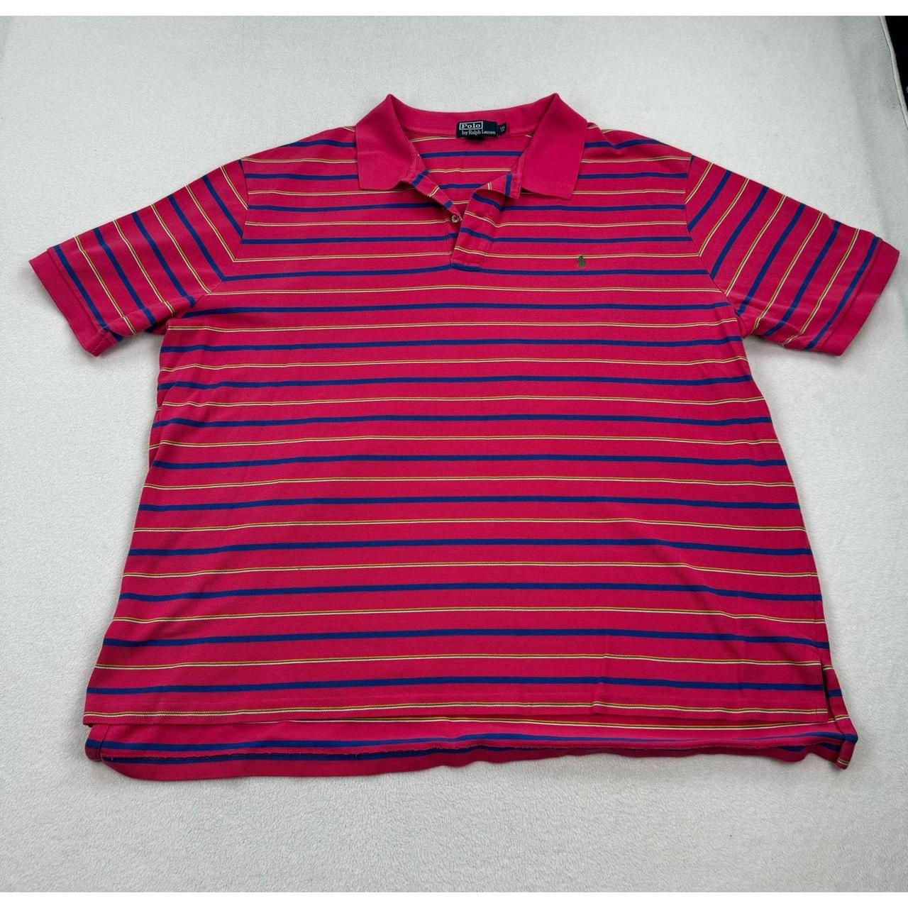 Vintage Polo Ralph Lauren Shirt Pink Stripe Short