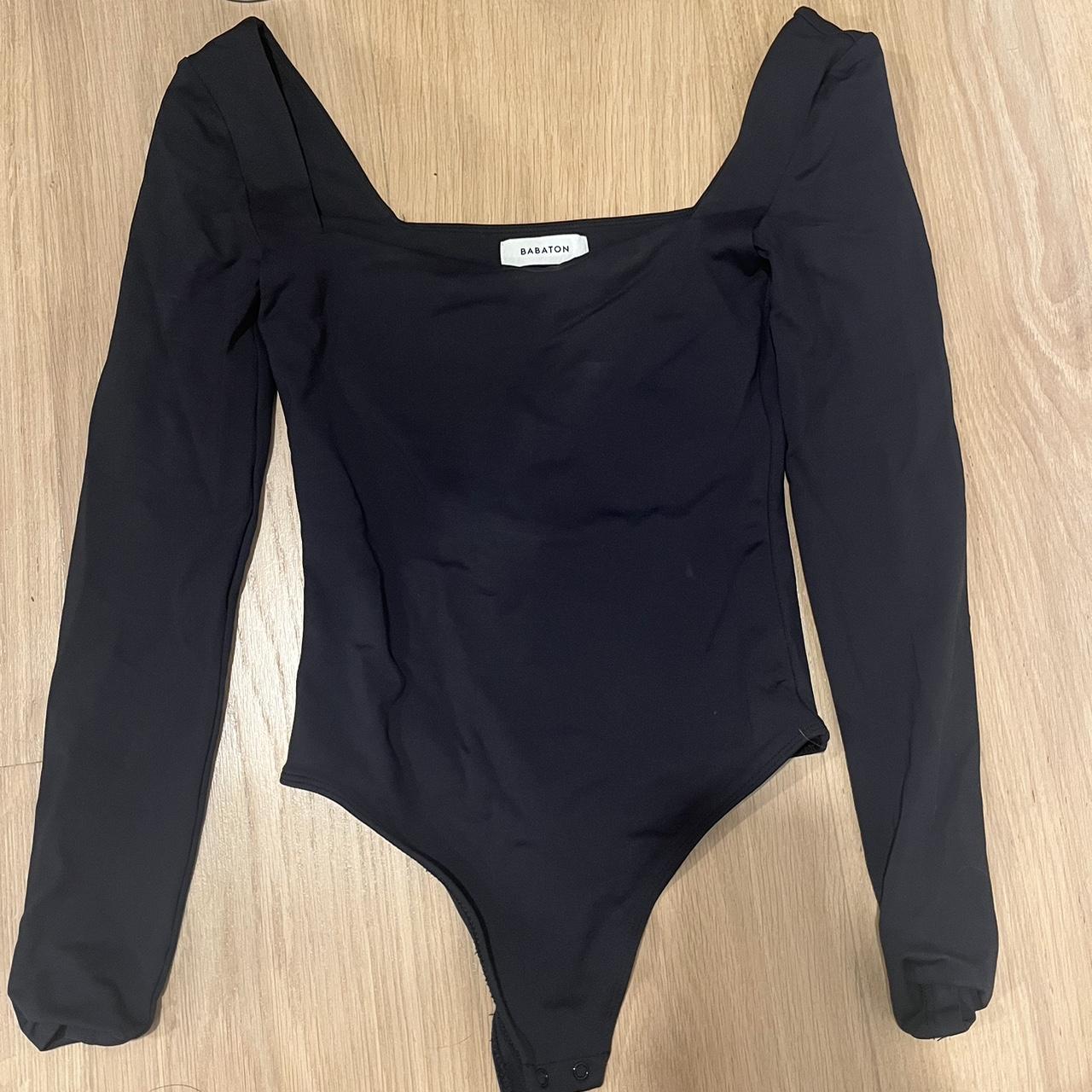 Aritzia babaton contour square neck black bodysuit... Depop