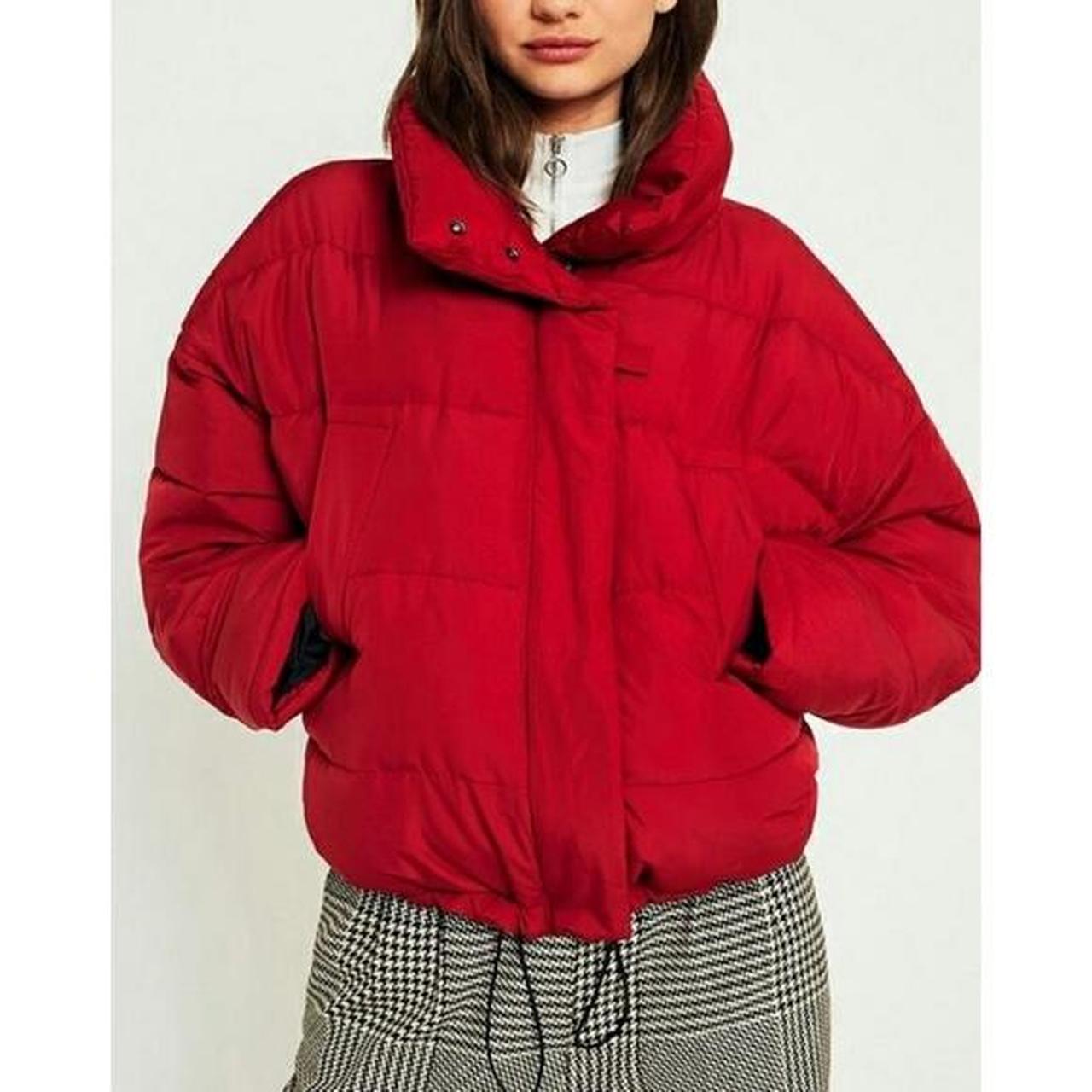 On hold Oversized red puffer jacket UO - Depop