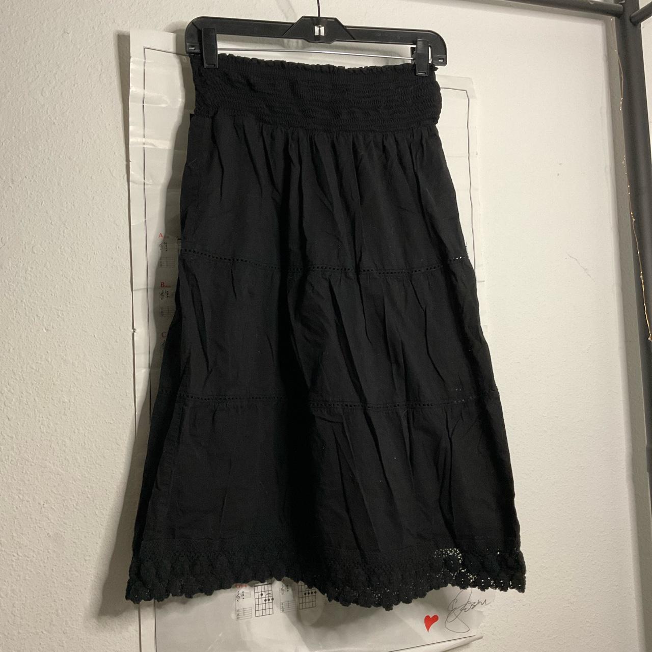 black tiered skirt — chaudry kc • tagged an S!... - Depop