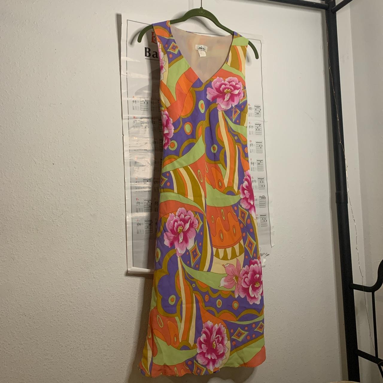 chrysanthemum darling 90s y2k floral dress —... Depop