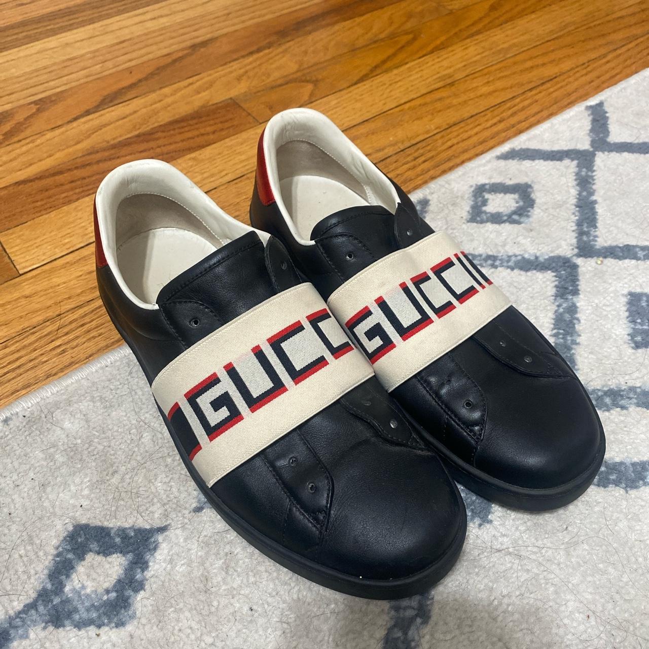mens gucci black trainers