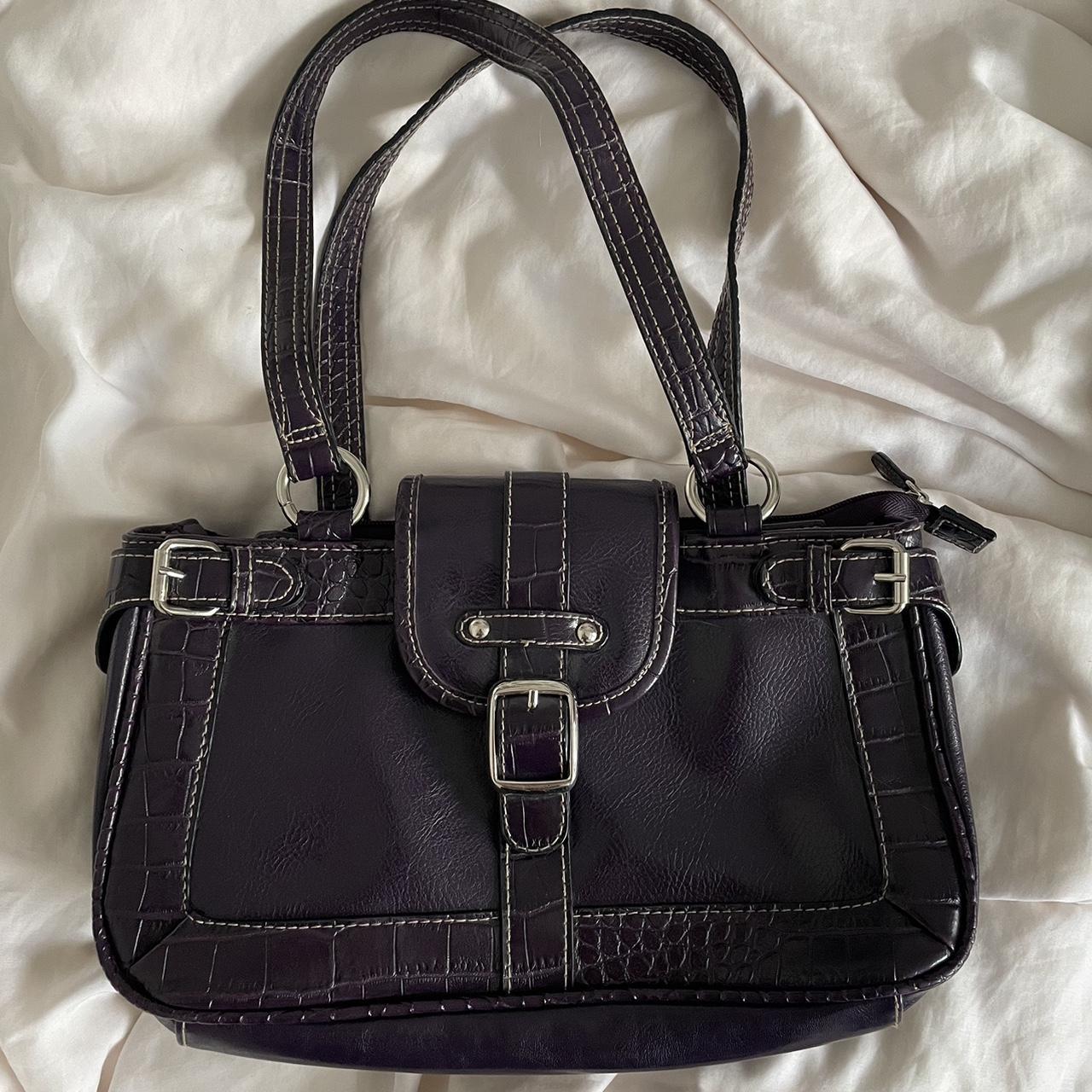 vintage dark purple shoulder bag with a... Depop
