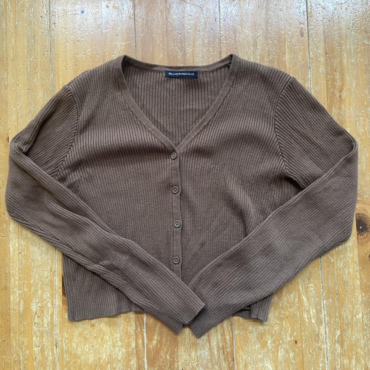 Brandy Melville Women's Brown Cardigan Depop