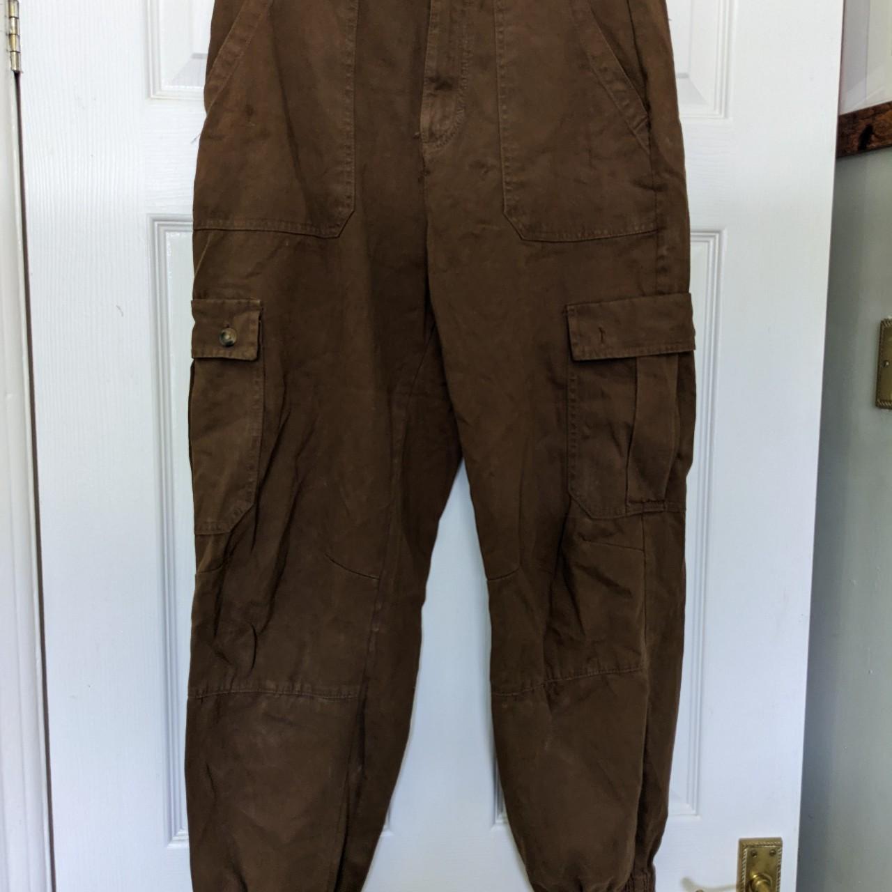 Pull & Bear cargo pants in brown. Women's 10-12. - Depop