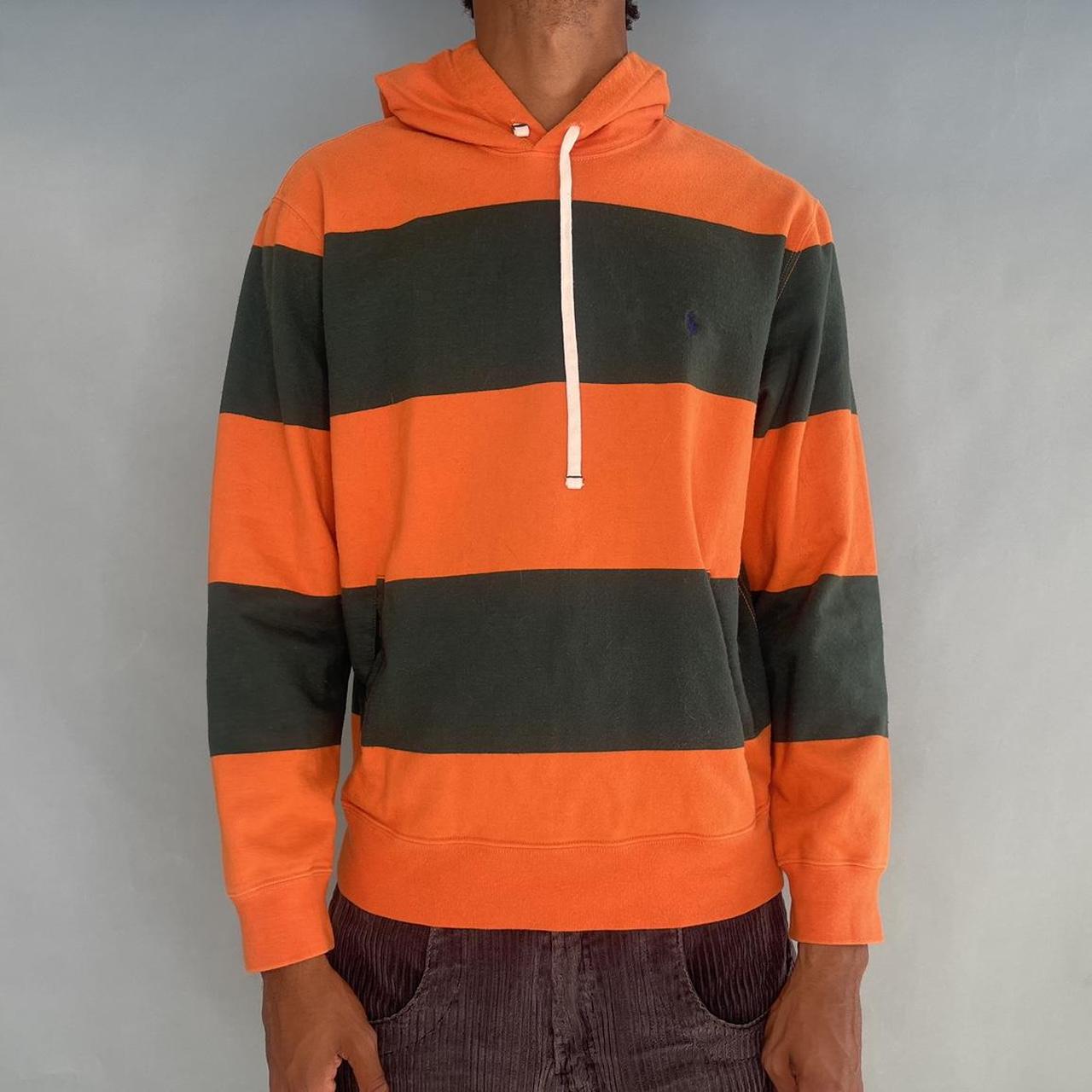 Polo Ralph Lauren Men's Orange and Green Hoodie | Depop