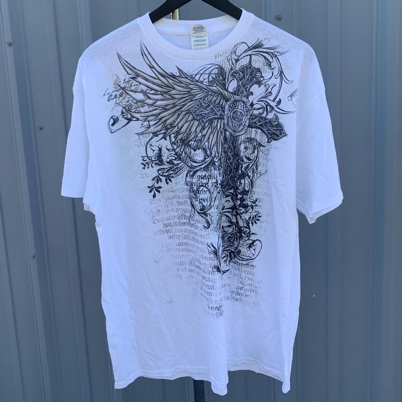 𓆩♱ Y2K 2000s archaic big cross wings cyber mall goth