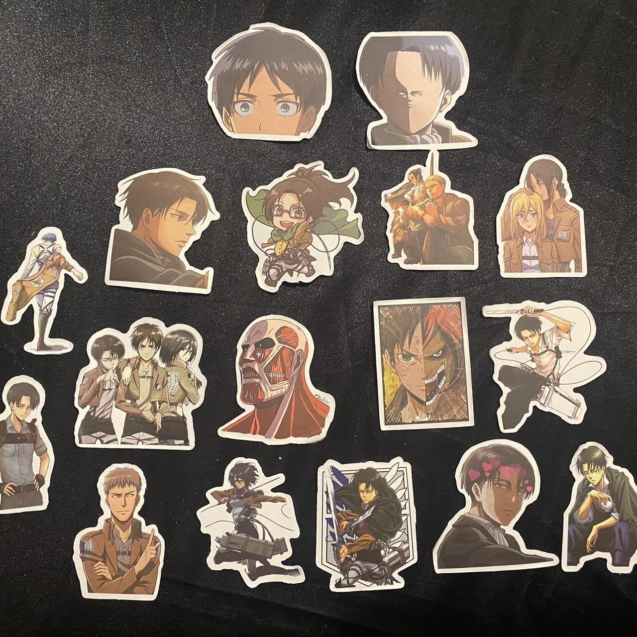 17 pcs Attack On Titan Stickers. Character stickers... - Depop