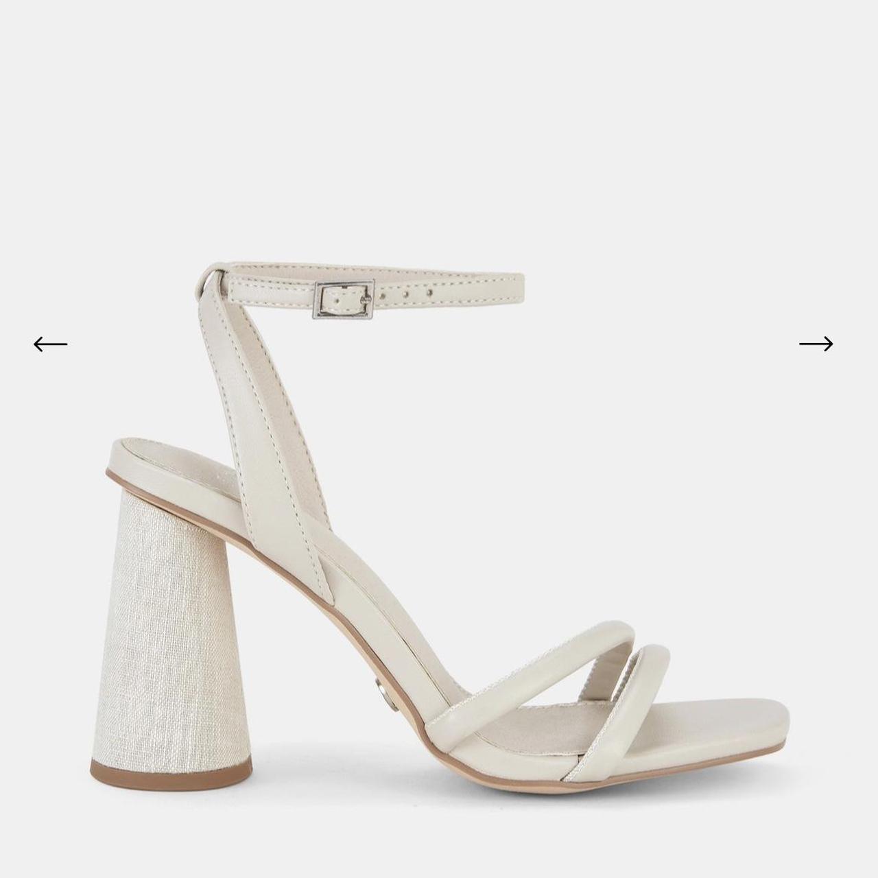 Novo Larkin Heels in cream/linen Size AU6/37 Never... - Depop