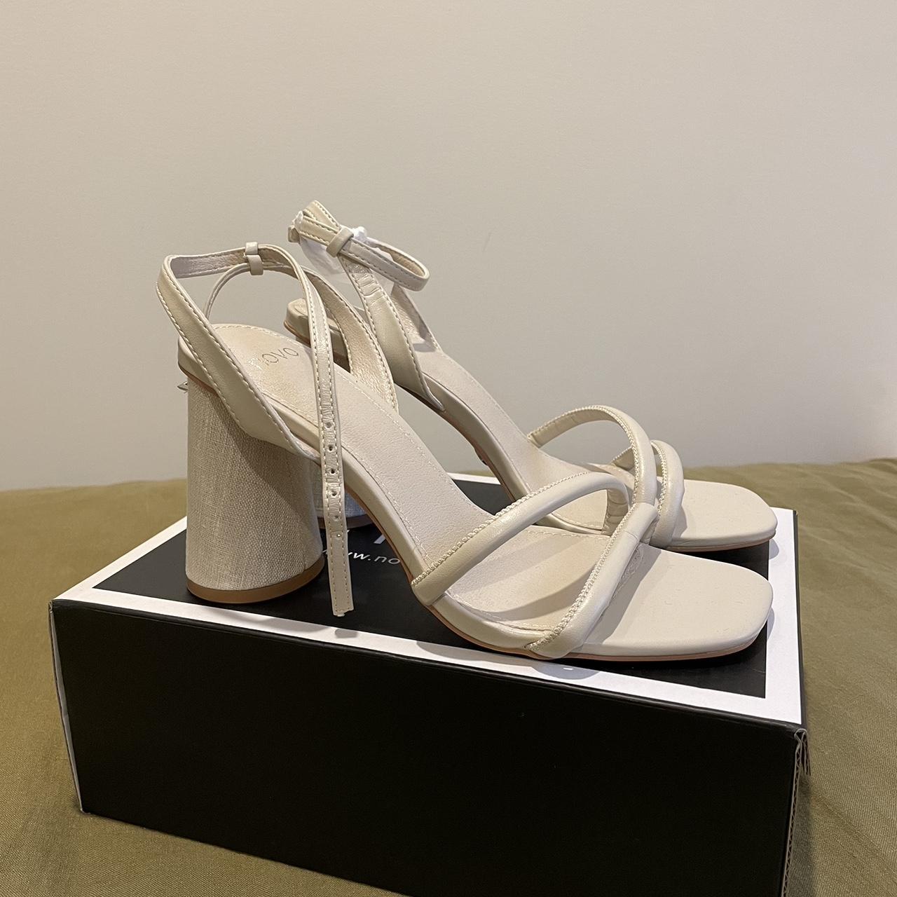 Novo Larkin Heels in cream/linen Size AU6/37 Never... - Depop
