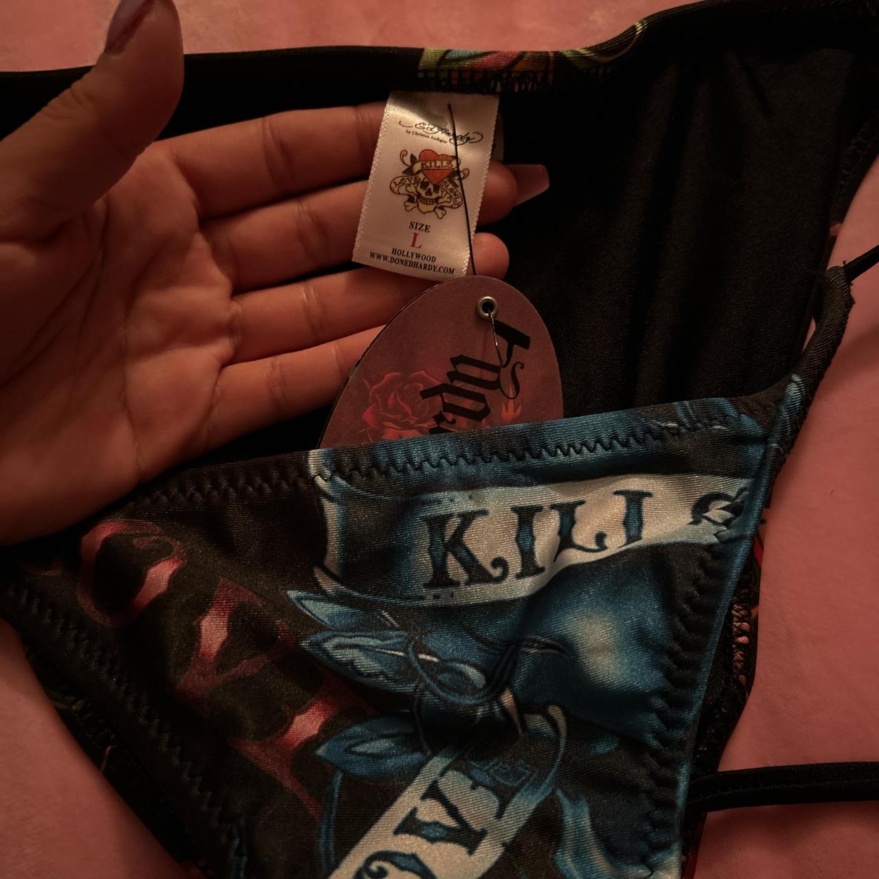Ed hardy bikini bottom size L brand new with tags. | Depop