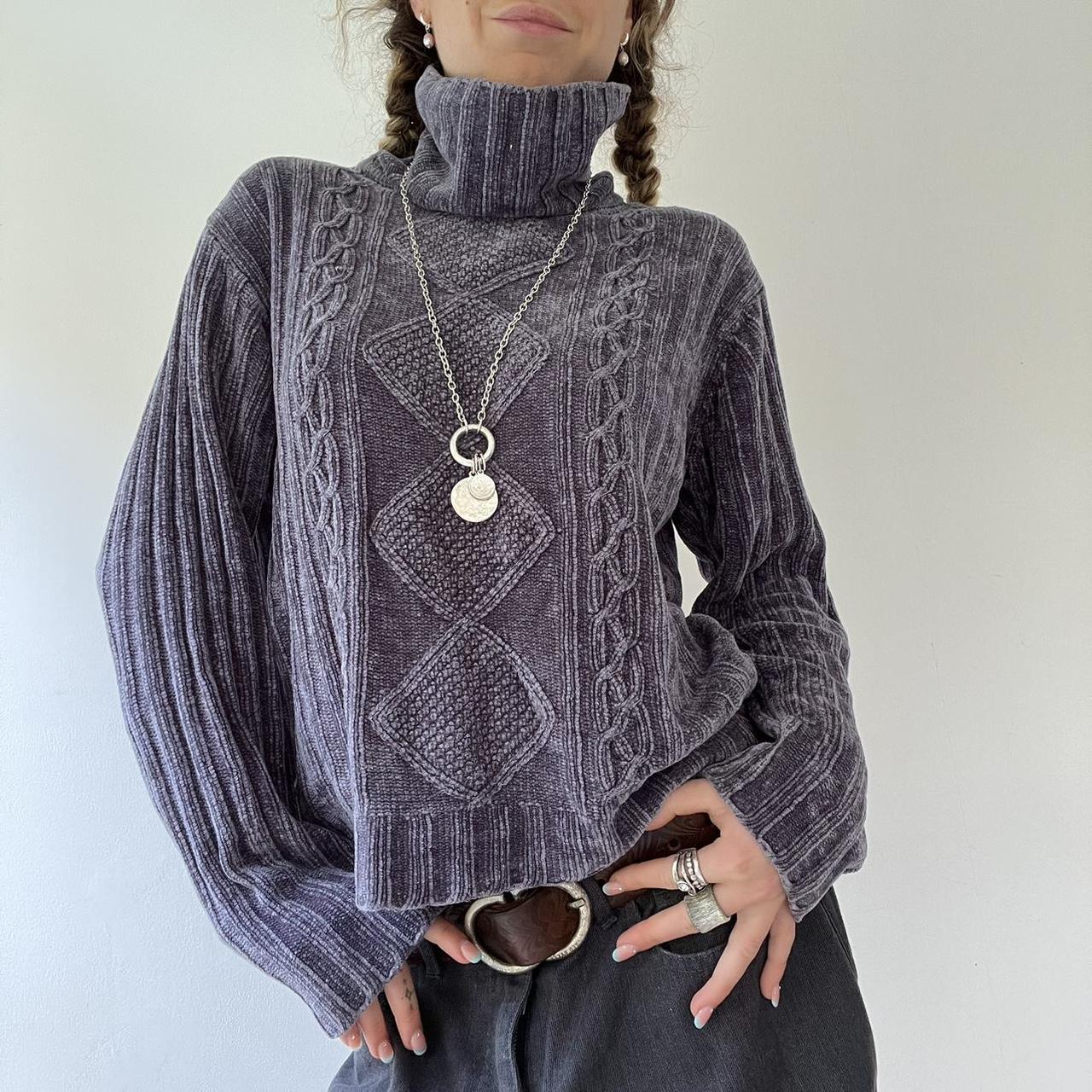 Vintage Y2k chunky knit turtleneck jumper. Will fit... - Depop
