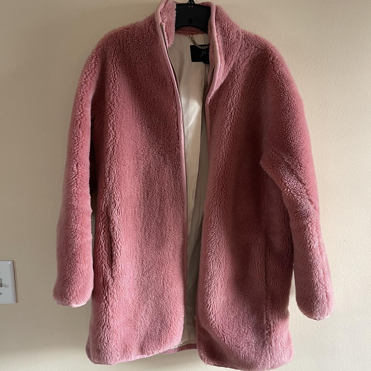 J crew 2024 pink fur coat