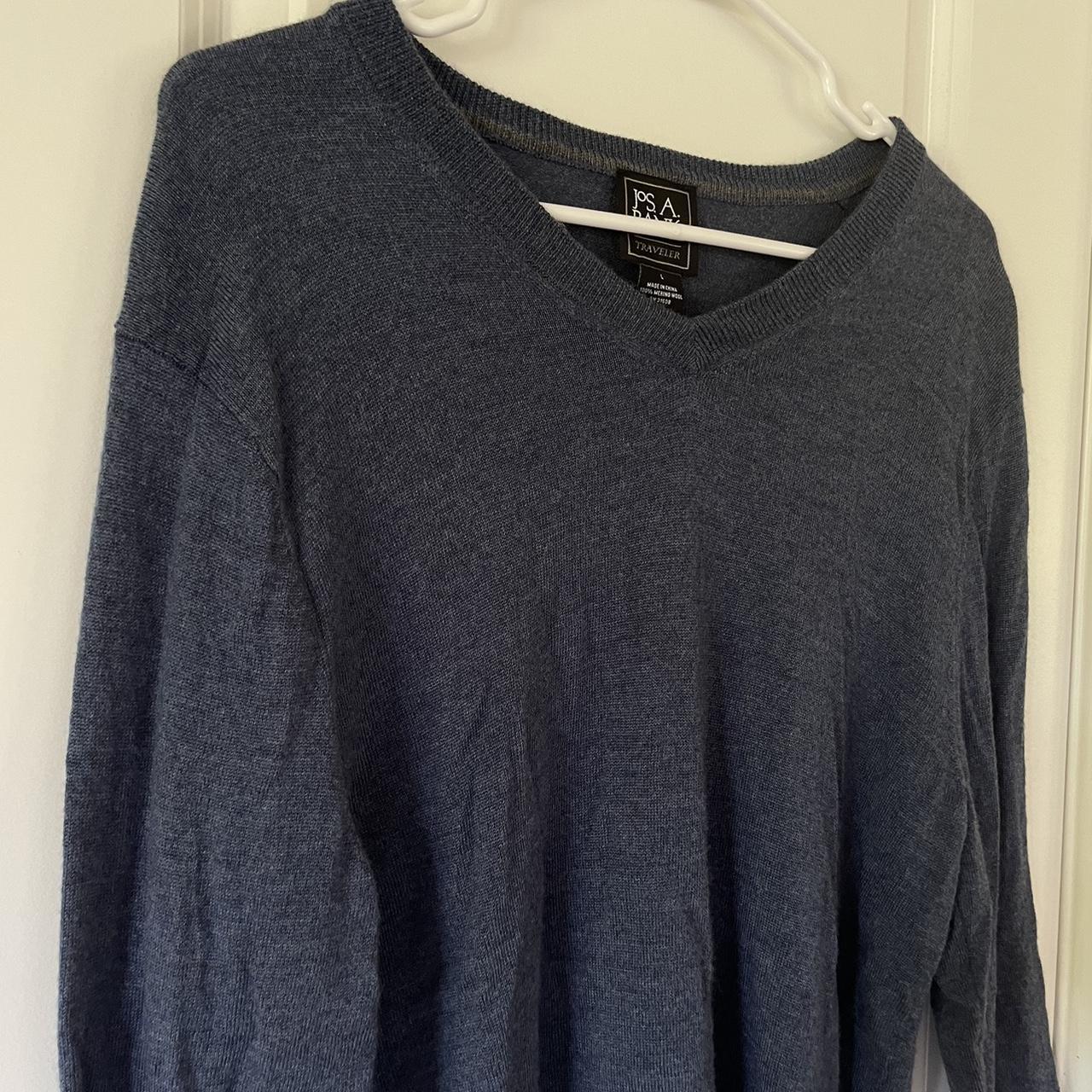 Navy blue Jos a bank sweater #sweater #mens - Depop