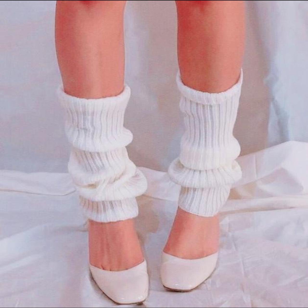 Women's White and Cream Hosierytights Depop