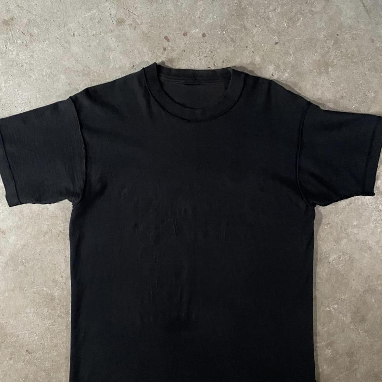 Vintage inside out blank T Shirt Faded Black Raw... - Depop