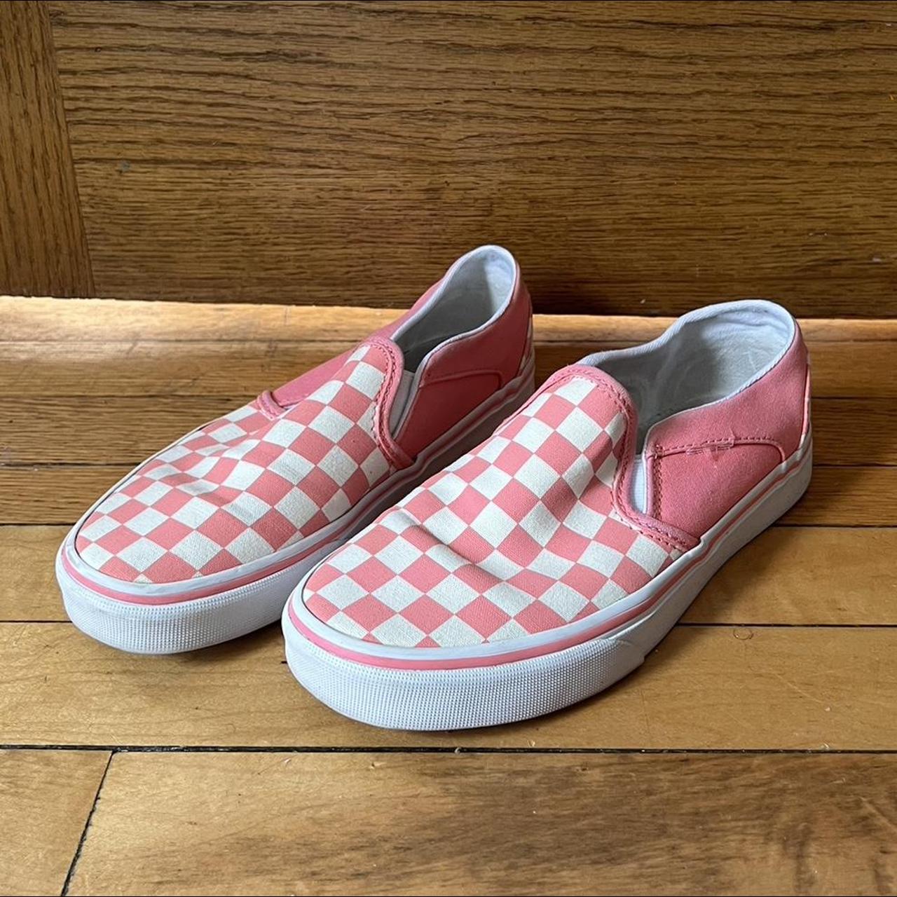 Pink Checkered Vans ~ ~ Custom pink checkered - Depop