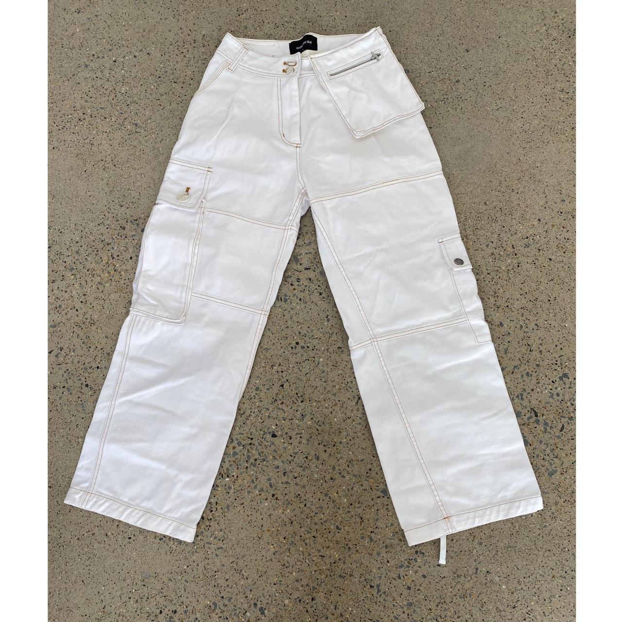Andersson Bell white cargo jeans Size S - Depop