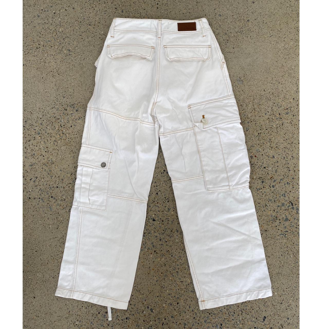 Andersson Bell white cargo jeans Size S - Depop