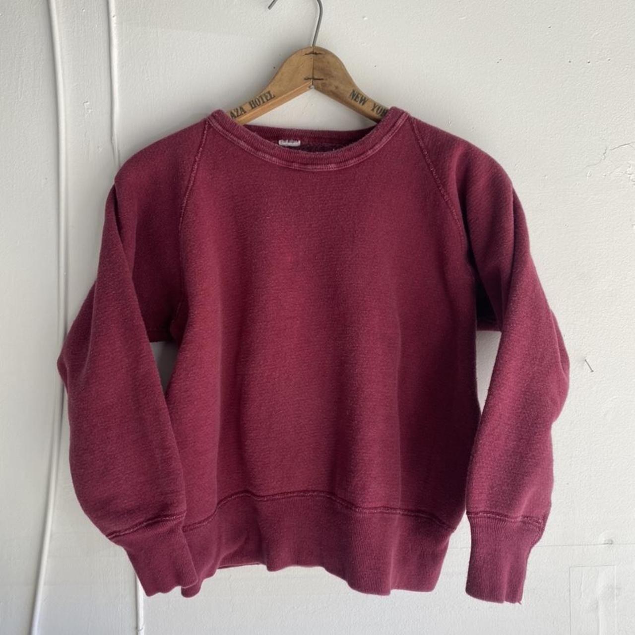 Burgundy red 1950’s raglan sweatshirt by gym master.... - Depop