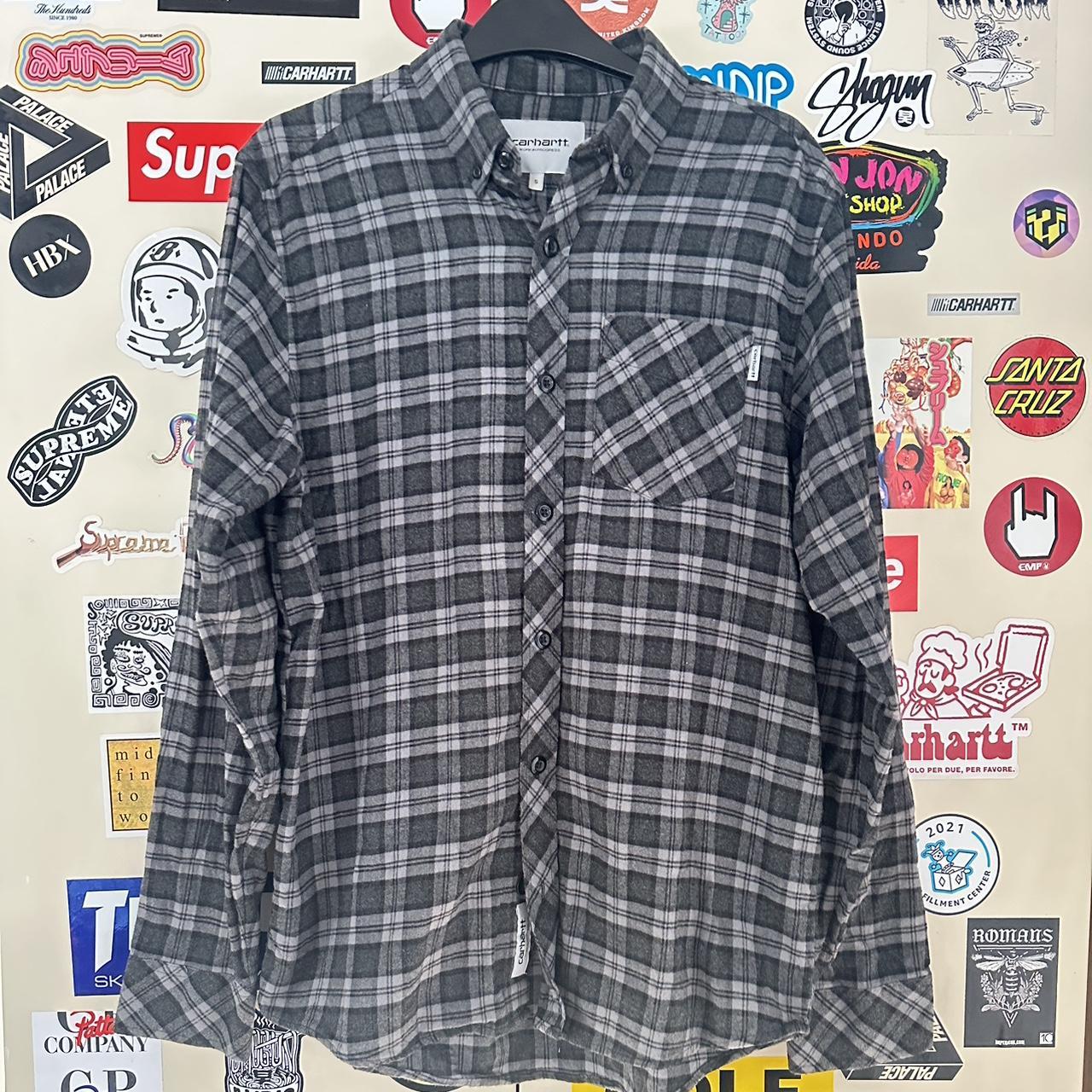 Carhartt WIP Long Sleeve Flannel Shirt Size S... - Depop