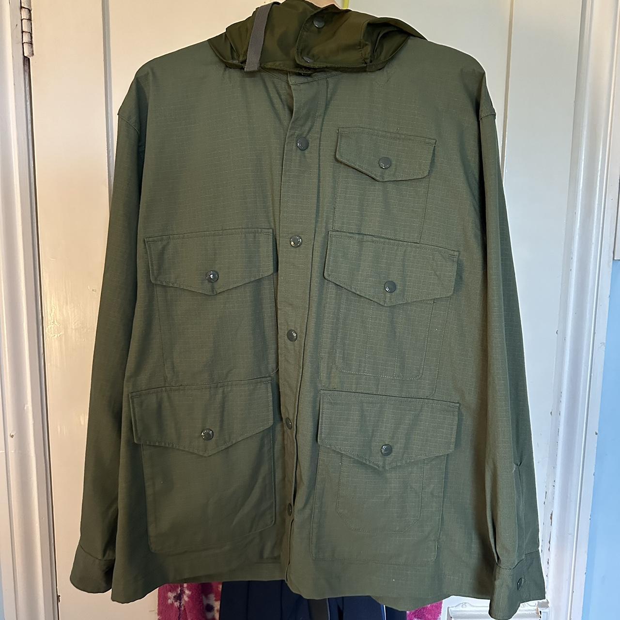 Engineered Garments cruiser jacket green... - Depop