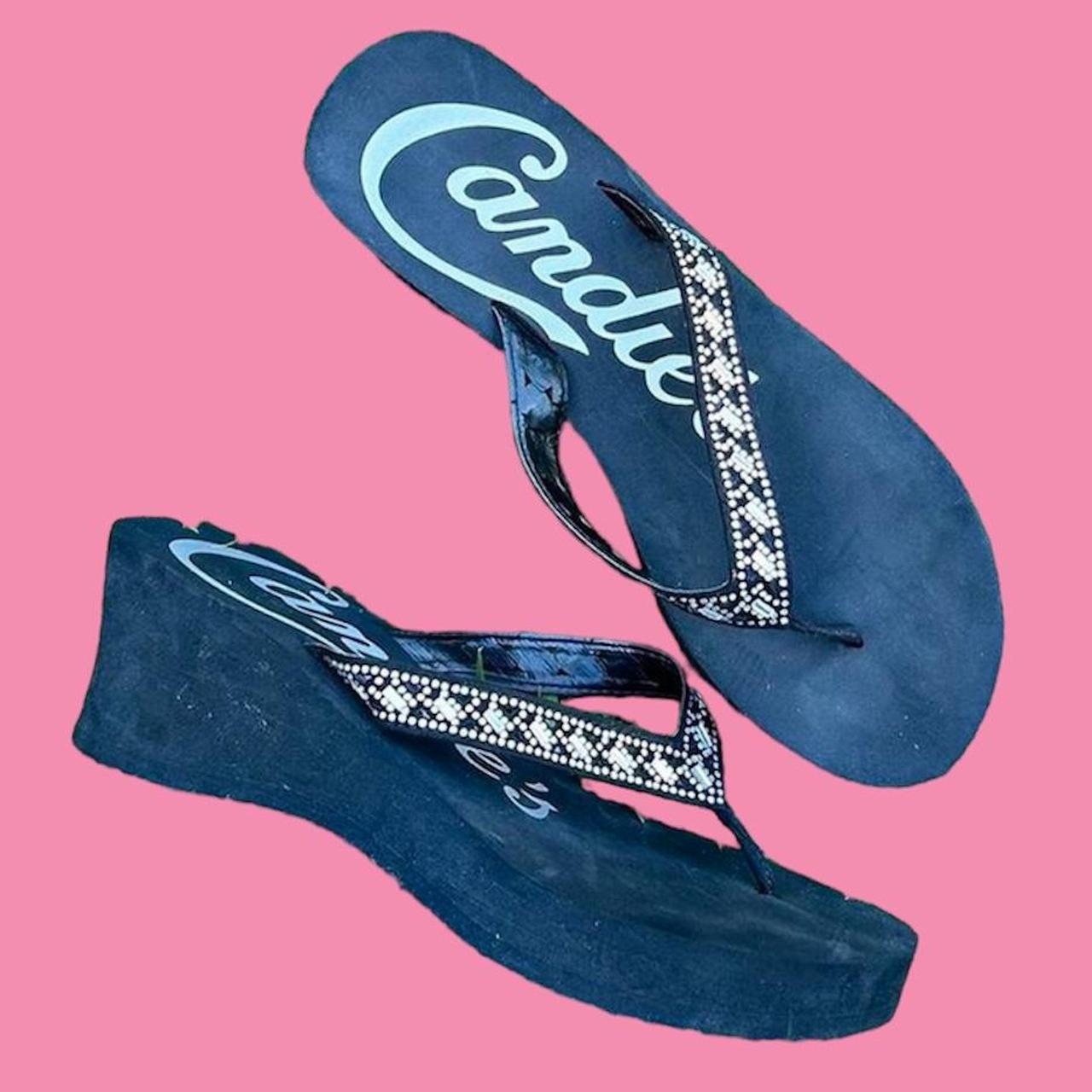 Candies wedge sale flip flops